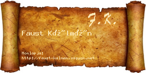 Faust Kálmán névjegykártya
