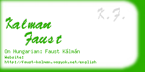 kalman faust business card