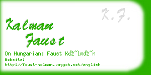 kalman faust business card